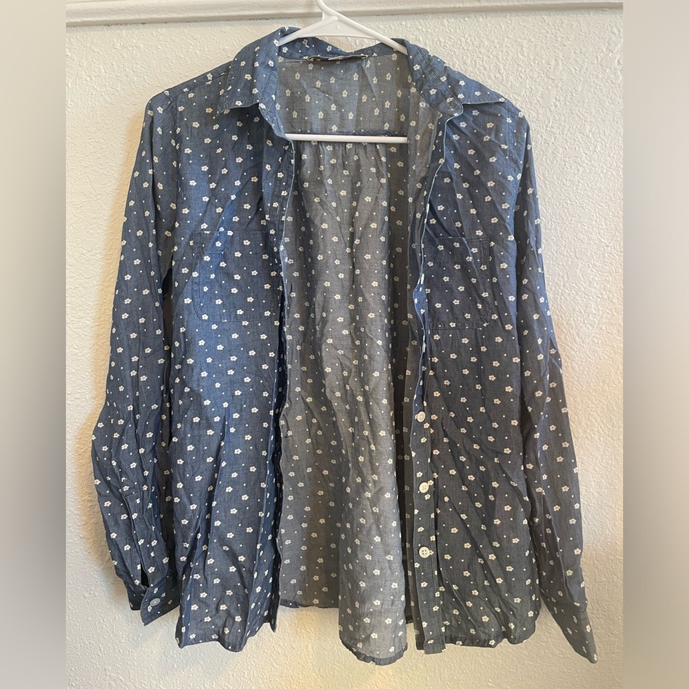 Button down floral print shirt